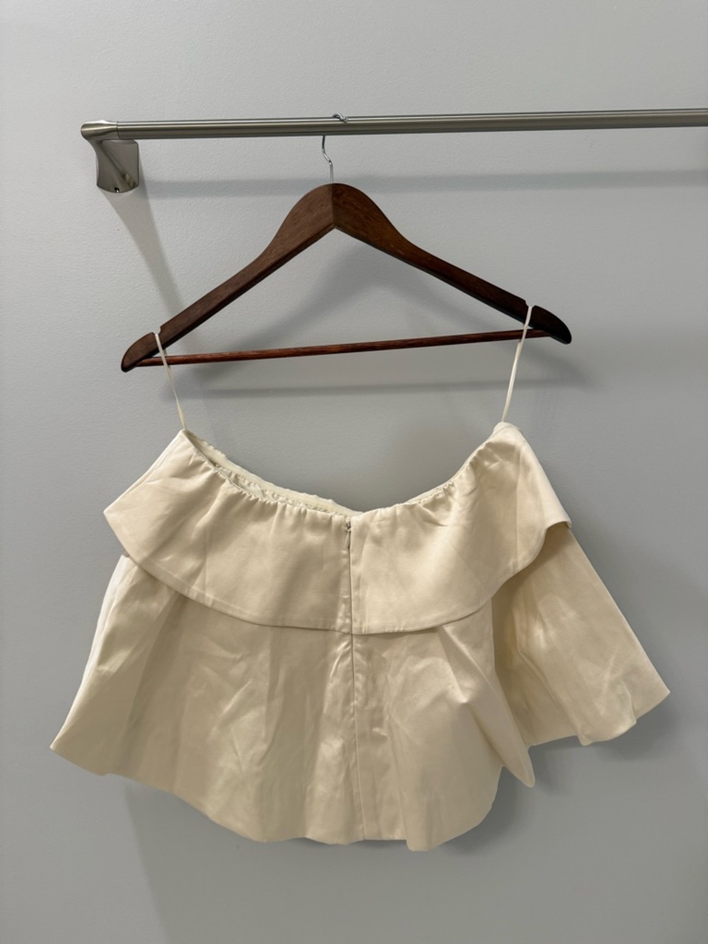 Strapless Ruffle Peplum Top - Cream - Picture 5 of 5